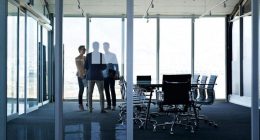 People negotiating in a meeting room