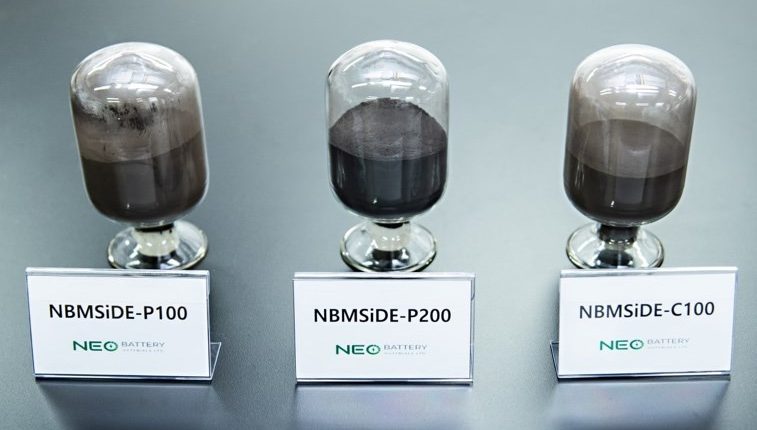 NEO Battery Materials - Silicon anode material samples.