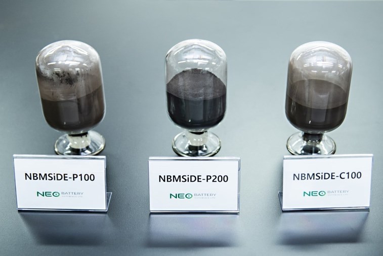 NEO Battery Materials - Silicon anode material samples.