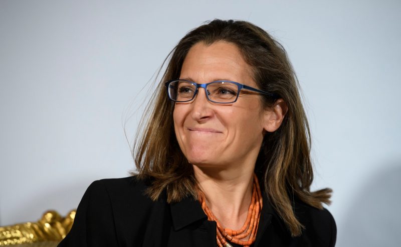 Market summary - Finance Minister, Chrystia Freeland.