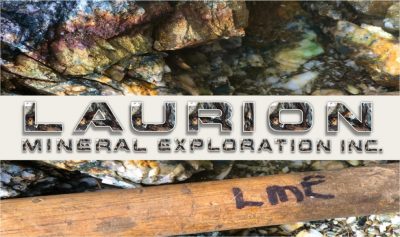 Gold deposits image behind the LAURION Mineral Exploration Logo.