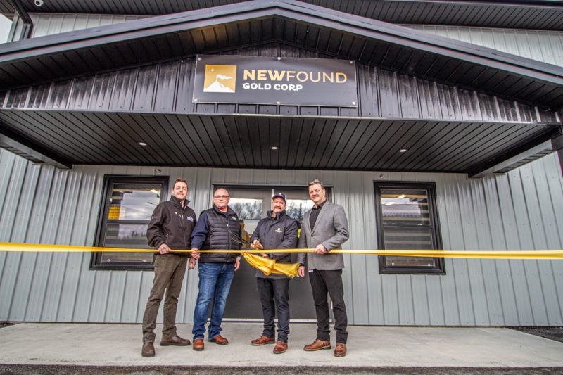 New Found Gold - From left to right, Brad Eisen (Gander and Area Chamber of Commerce), Darren White (Riverstone Construction), Greg Matheson (New Found Gold), Percy Farwell (Town of Gander).