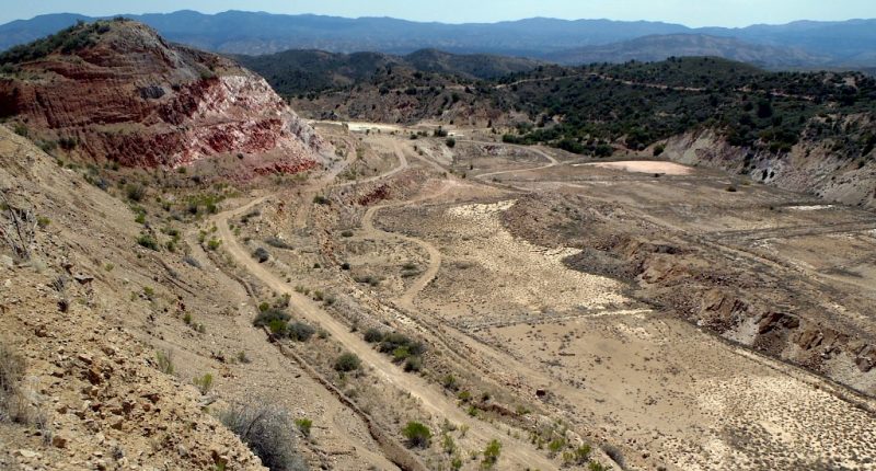 World Copper - View to the northeast end of the Zonia pit.