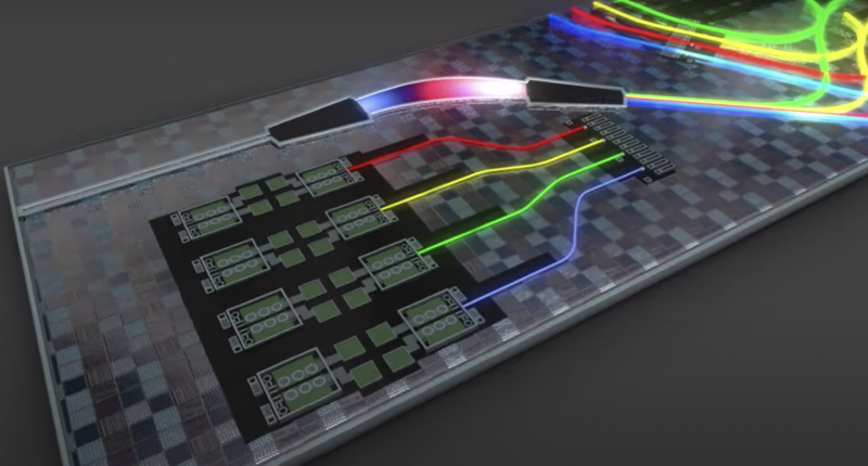 Optical interposer with light