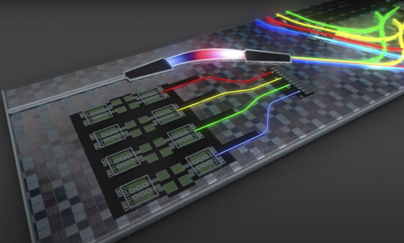 Optical interposer with light