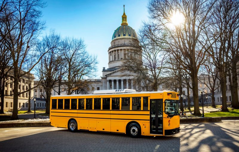 GreenPower Motor Company - The BEAST School Bus at the West Virginia state capitol building.