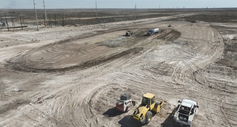 Hut 8 - Grading is underway at Hut 8’s 63 MW site in Culberson County, Texas.