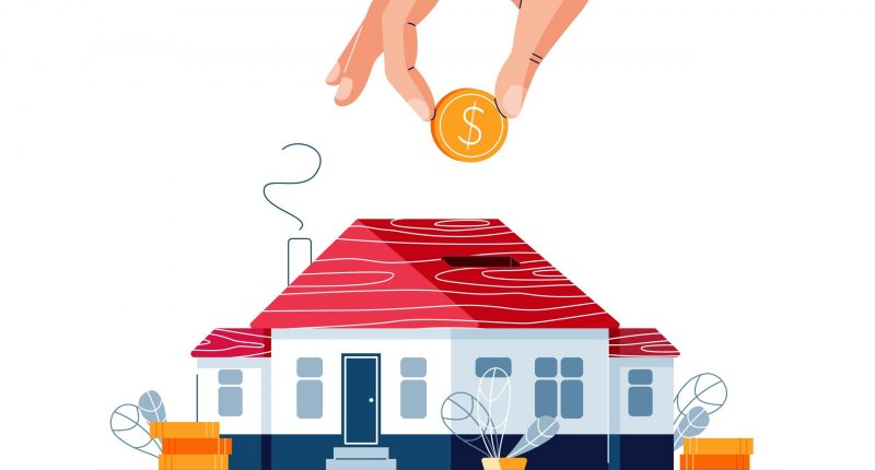 Illustration of a home as a piggy bank