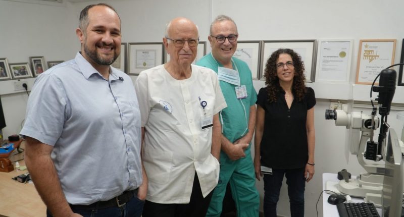 From left, Dr. Lior Shaltiel, Professor Michael Belkin, Professor Ygal Rotenstreich and Dr. Ifat Sher