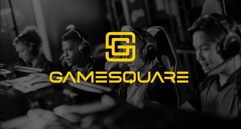 GameSquare Holdings logo across an image of video gamers