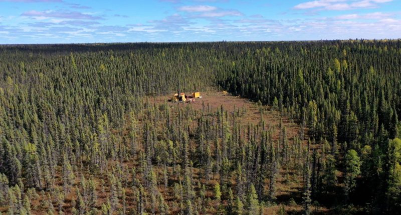 First drill site on Noble Mineral's Nagagami Complex in Ontario.