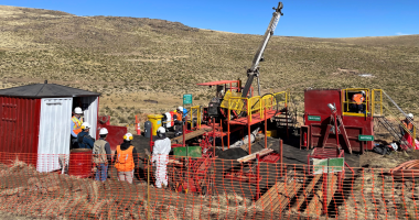 Drill rig at Corrales target zone on Coppernico Metals' Sombrero project in Peru.