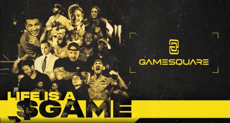 Game Square Holdings Inc. logo and image of multiple gamers over "Life is a $Game" slogan