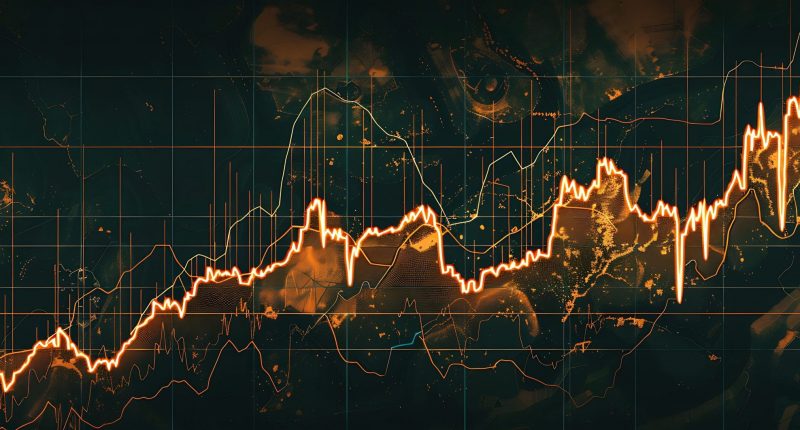 A long-term stock chart.