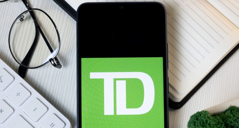 TD logo on a mobile phone