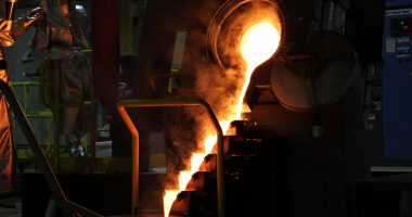 The first gold pour at the Côté mine in Sudbury, Ontario.