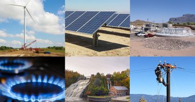 Various utilities from wind, solar, and natural gas power.