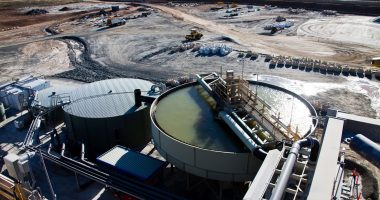 A processing plant at a lithium mine in Western Australia, where mechanical processing used to refine lithium spodumene concentrate.