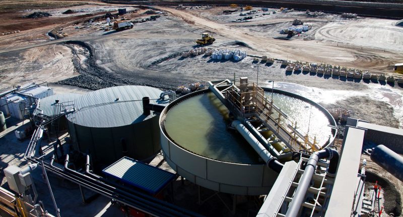 A processing plant at a lithium mine in Western Australia, where mechanical processing used to refine lithium spodumene concentrate.