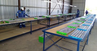 The core shack at the Selebi mine in Botswana