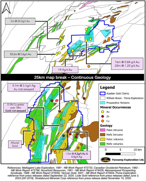 Compilation map of Riley Brook and McIntyre Brook properties and associated results.