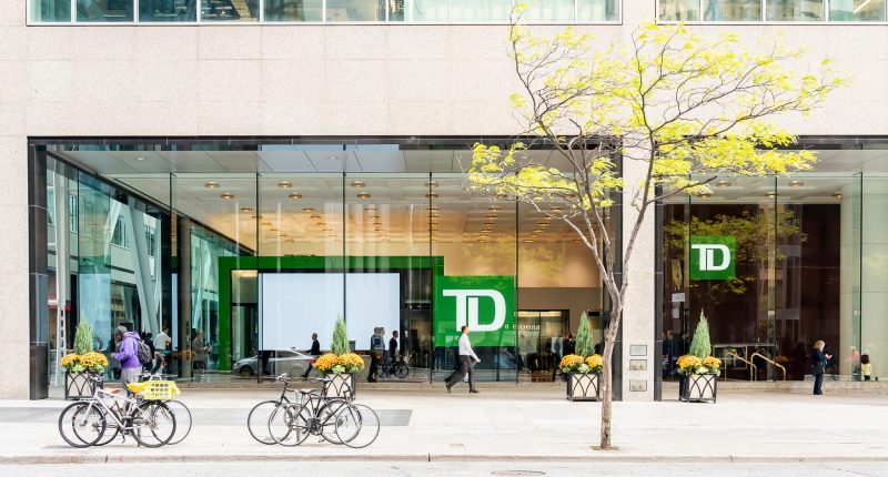 A TD Bank office in Toronto's financial district