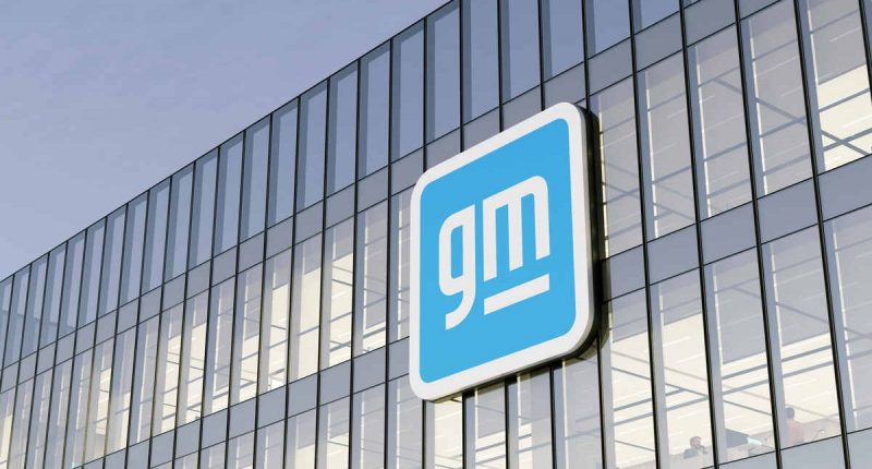 General Motors company logo on top of an office building