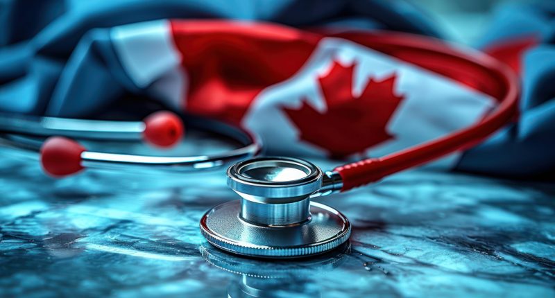 Stethoscope and Canadian flag