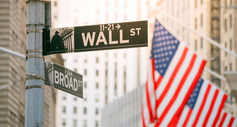 Wall Street and Broad Street sign in New York