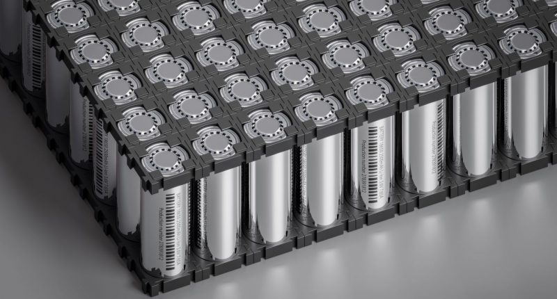 Lithium-ion batteries form a battery pack utilized in electric vehicles.