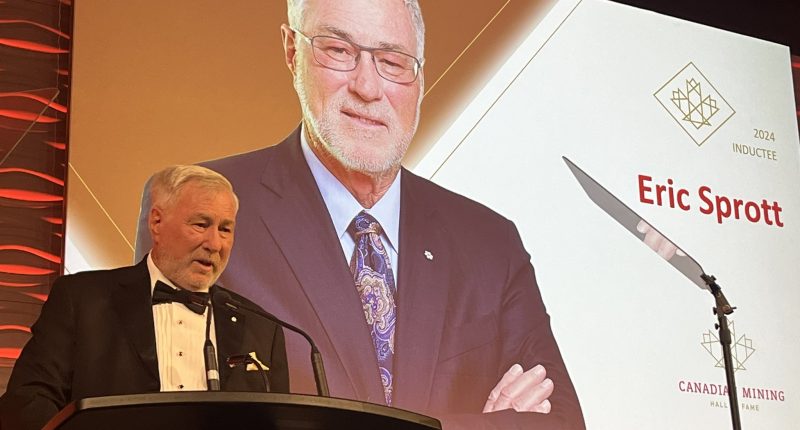 Eric Sprott being inducted into the Canadian Mining Hall of Fame