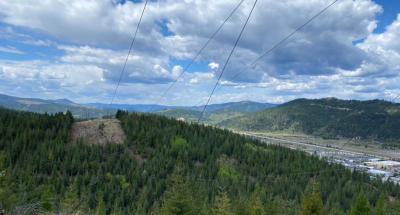 Looking northwest from the Ranger Page project with I90 and the town of Smelterville on the right