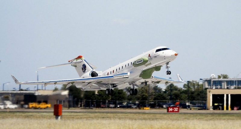 Bombardier PEGASUS aircraft taking flight