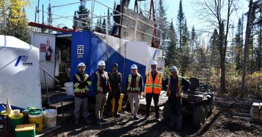 Radisson Mining's exploration team at its O'Brien gold project in Quebec