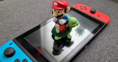 Mario jumping over a Koopa on a Nintendo Switch. File photo.