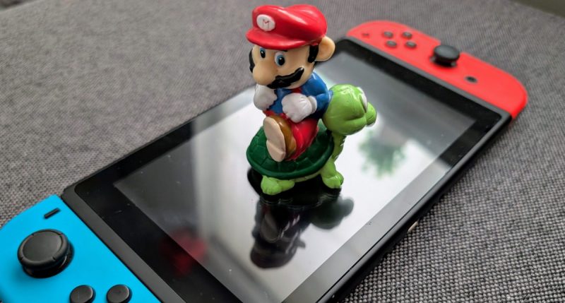 Mario jumping over a Koopa on a Nintendo Switch. File photo.