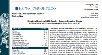 HC Wainwright & Company research report on Nextech3D