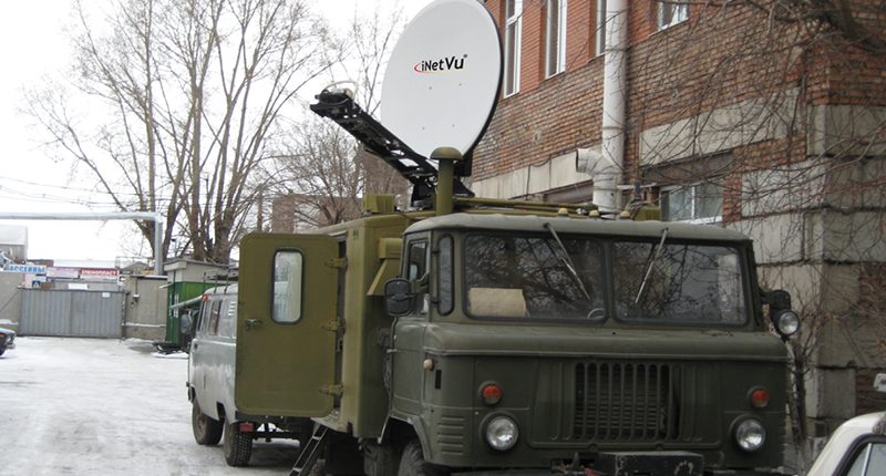 C COM iNetVu satellite on a military vehicle in Russia