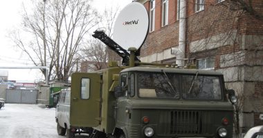 C COM iNetVu satellite on a military vehicle in Russia