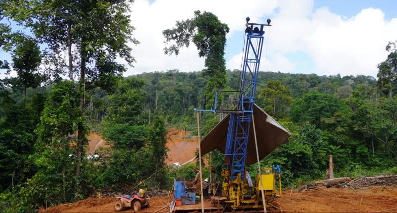 Drilling on G2 Goldfields' Oko project in Guyana