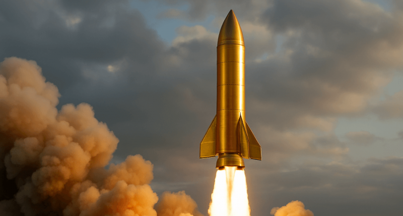 Rocket ship taking off